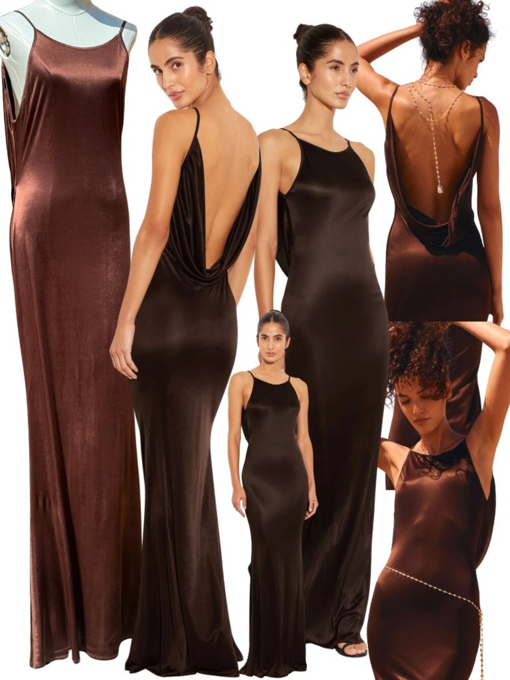 🆕 RAT & BOA 🧿 NWT Deia Slinky Little Brown Jersey Dress, Sz L US 8
